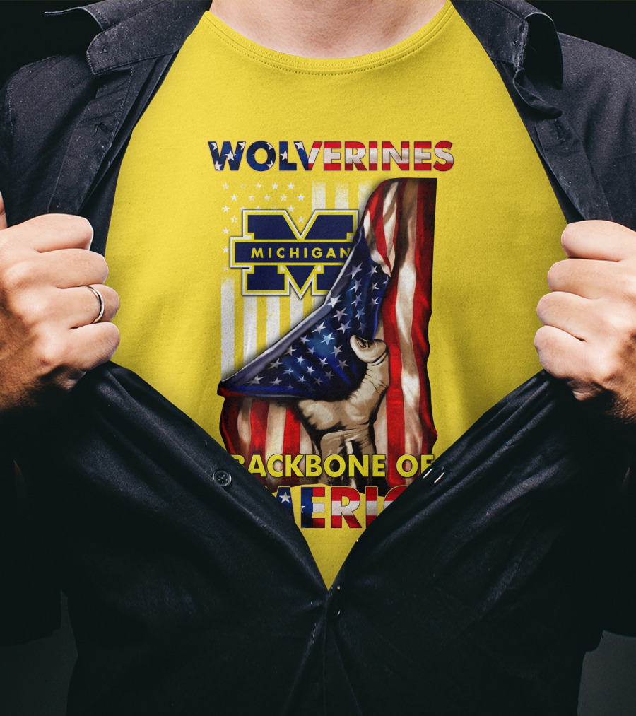 Wolverines Michigan Backbone Of America Stars And Stripes T-Shirt