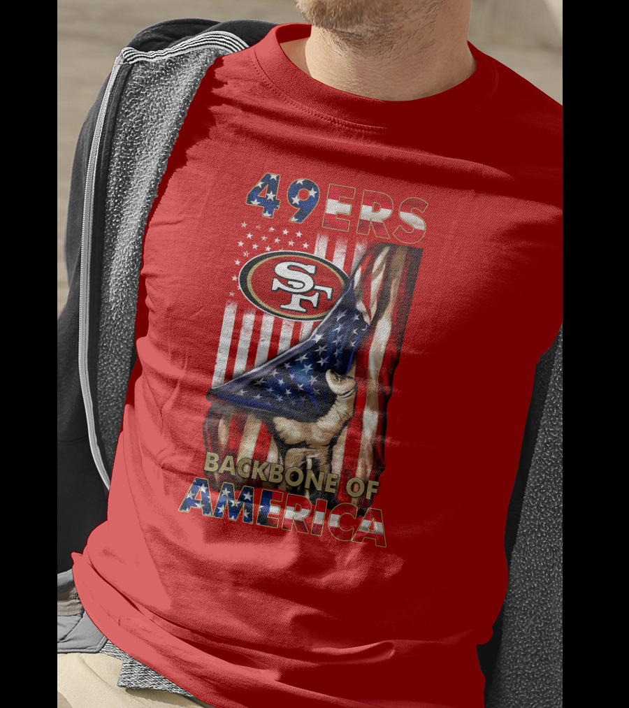 49ers Sf American Flag Backbone Of America T-Shirt