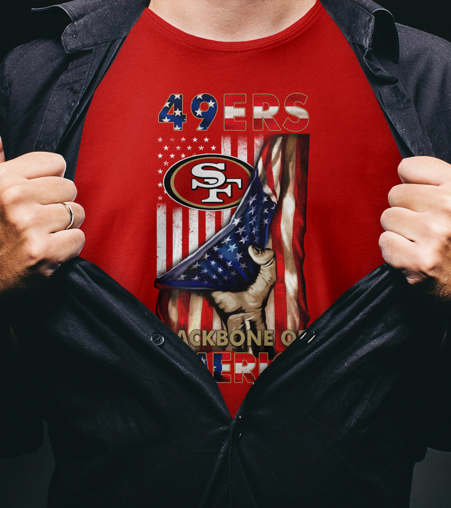 49ers Sf American Flag Backbone Of America T-Shirt