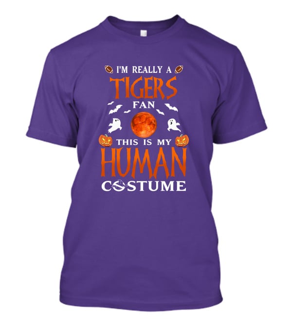 I'm Really A Clemson Tigers Fan This Is My Human Costume T-Shirt