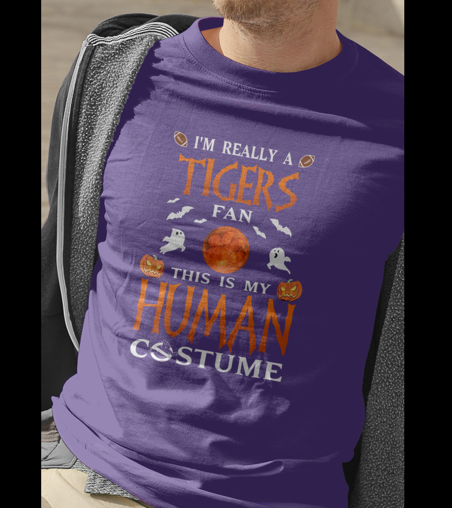 I'm Really A Clemson Tigers Fan This Is My Human Costume T-Shirt