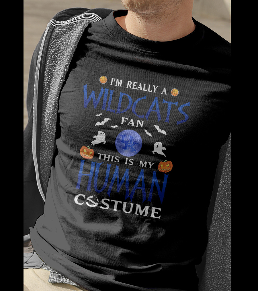 I'm Really A Kentucky Wildcats Fan This Is My Human Costume Halloween T-Shirt