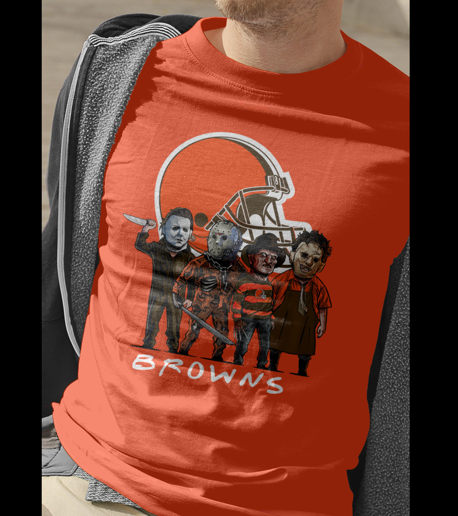 Cleveland Browns Halloween The Slasher Squad Browns T-Shirt