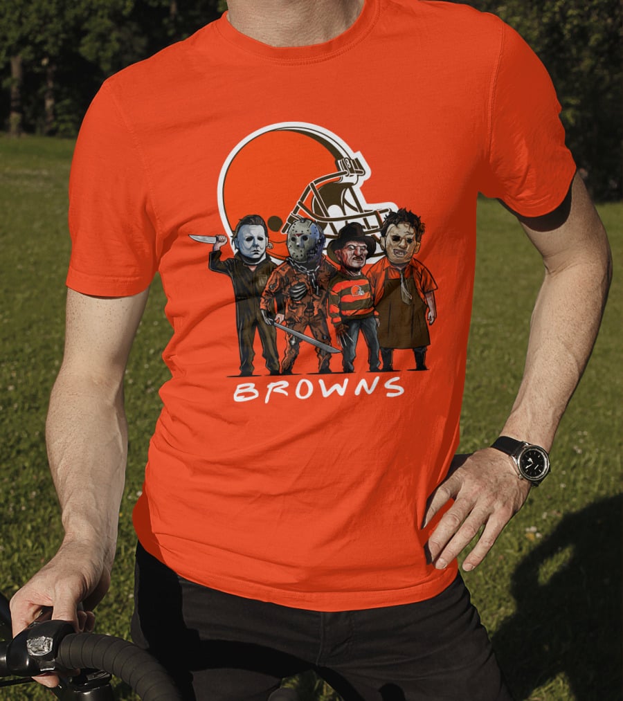 Cleveland Browns Halloween The Slasher Squad Browns T-Shirt