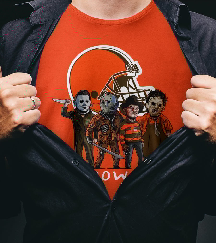 Cleveland Browns Halloween The Slasher Squad Browns T-Shirt