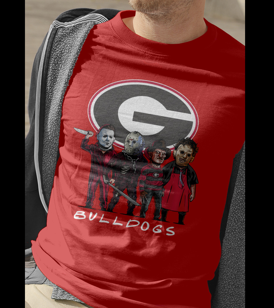 Georgia Bulldogs Halloween Slasher Movie Characters Team T-Shirt