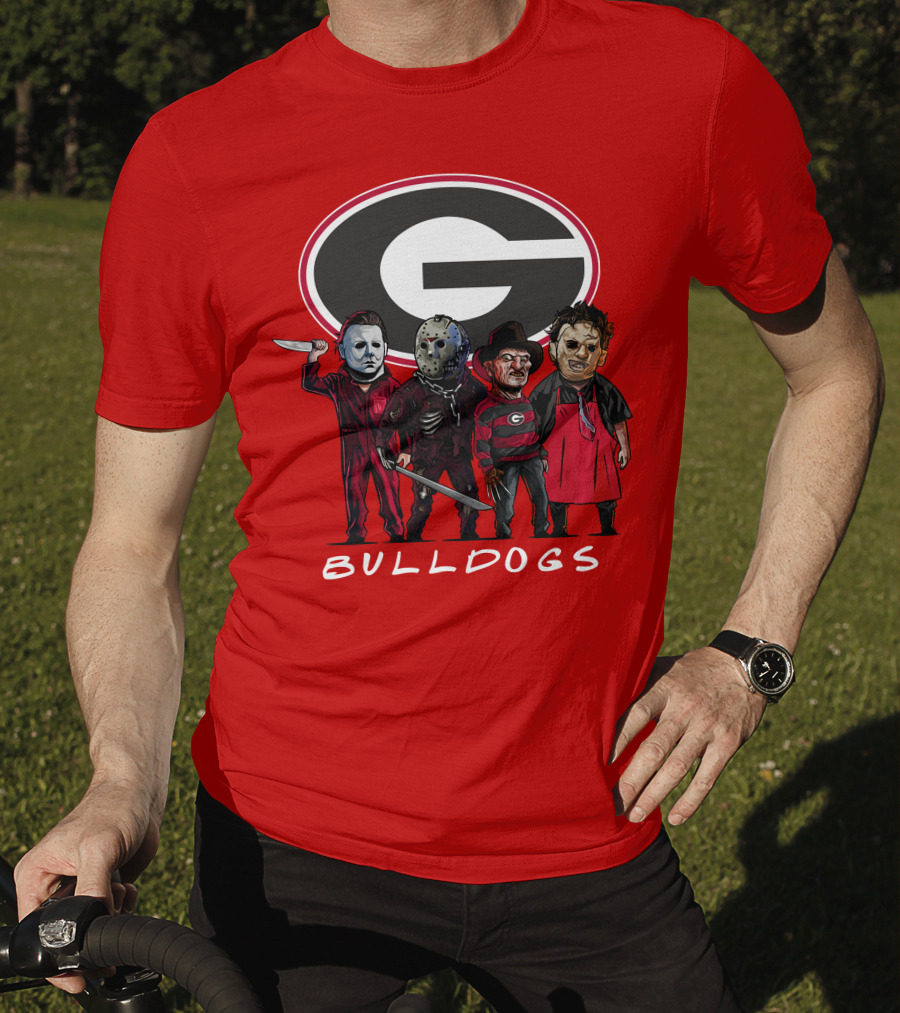 Georgia Bulldogs Halloween Slasher Movie Characters Team T-Shirt