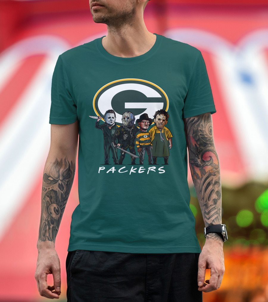 Green Bay Packers Halloween Horror Characters Squad T-Shirt
