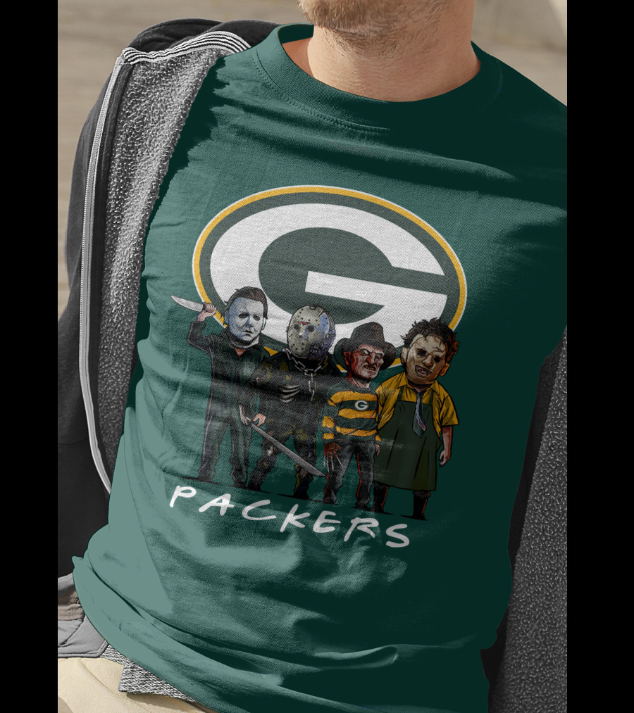 Green Bay Packers Halloween Horror Characters Squad T-Shirt