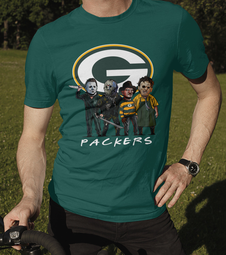 Green Bay Packers Halloween Horror Characters Squad T-Shirt
