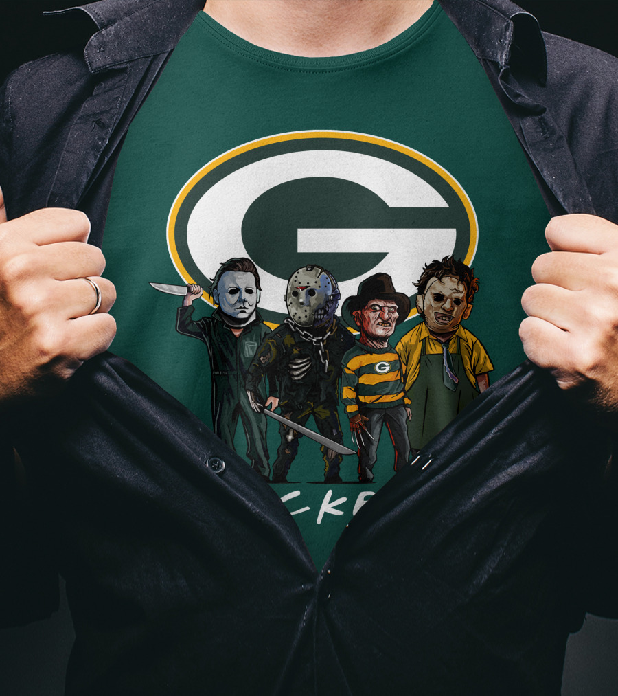 Green Bay Packers Halloween Horror Characters Squad T-Shirt