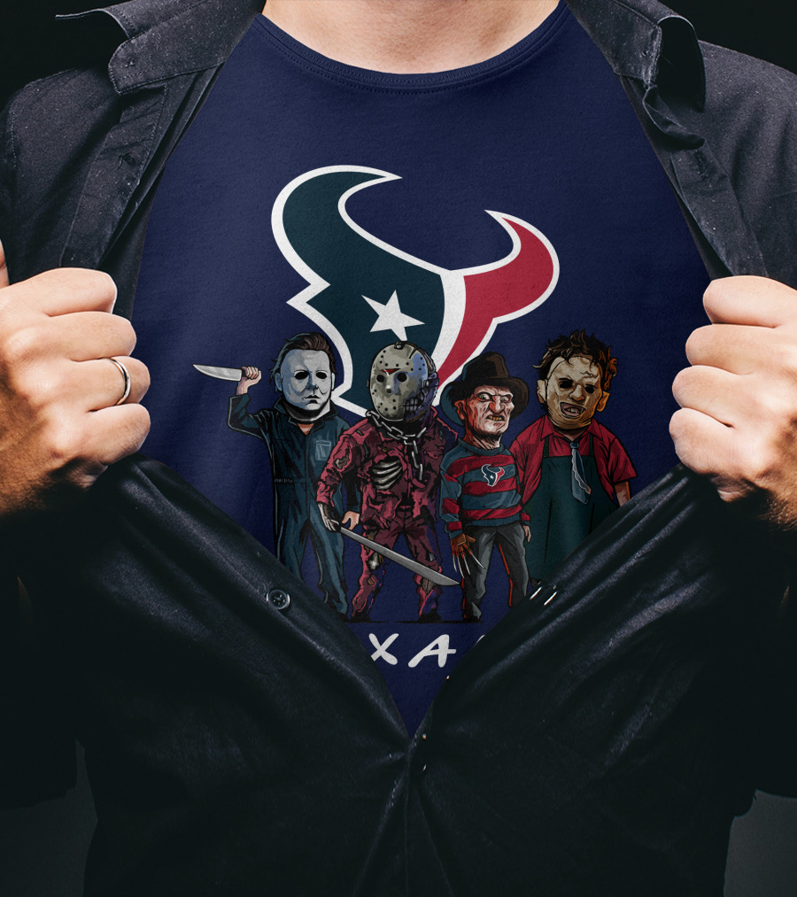 Houston Texans Halloween The Slasher Squad Texans T-Shirt