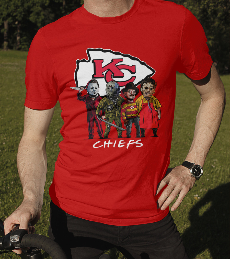 Kansas City Chiefs Halloween Slasher Squad Horror Team T-Shirt