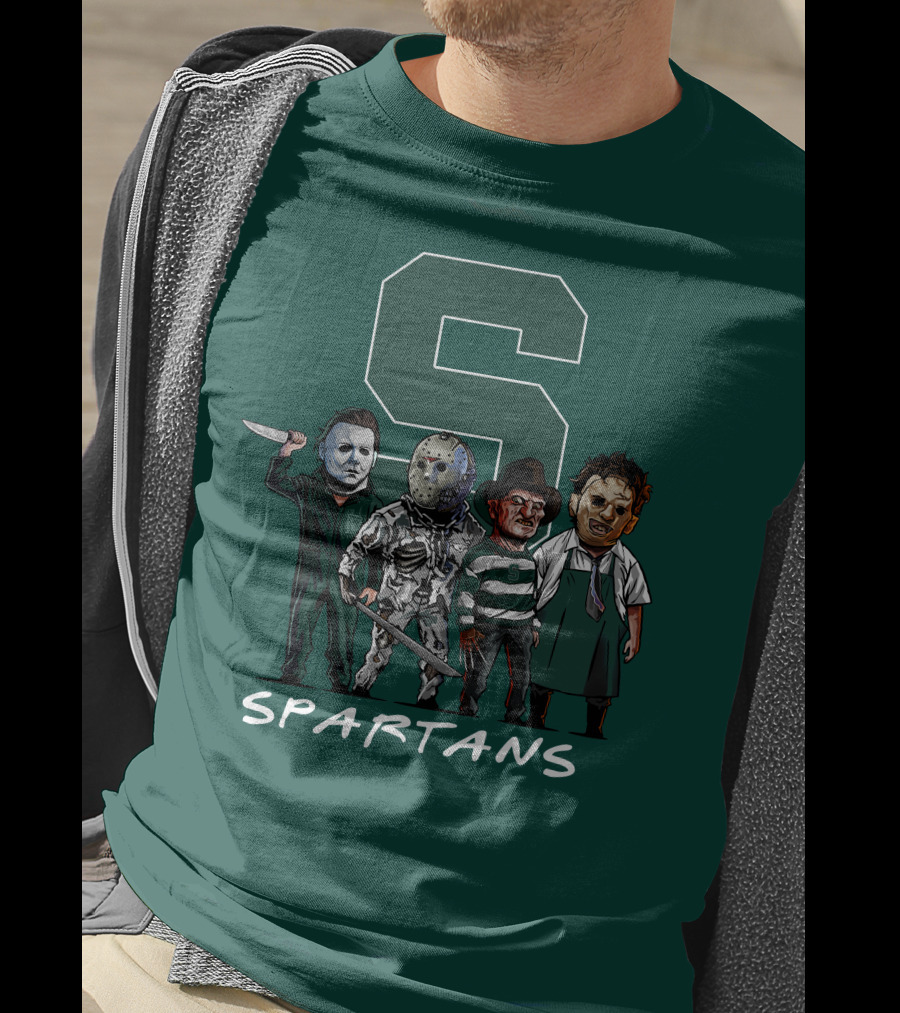 Halloween Slasher Squad Michigan State Spartans Monsters T-Shirt
