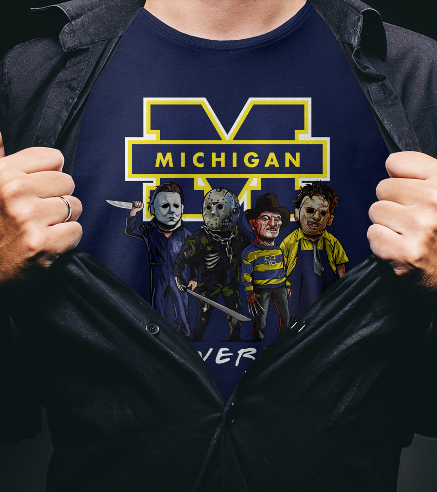 Michigan Wolverines Halloween Slasher Squad Icons M T-Shirt