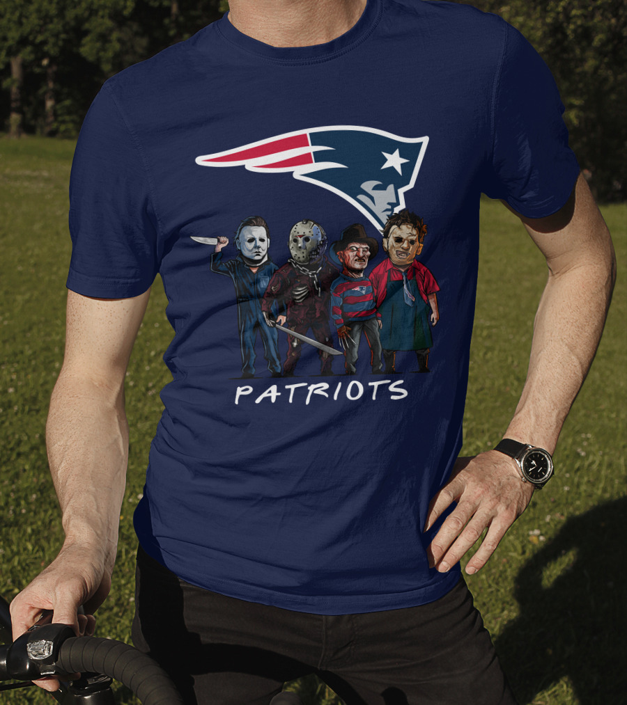 New England Patriots Halloween Horror Slasher Squad Team T-Shirt