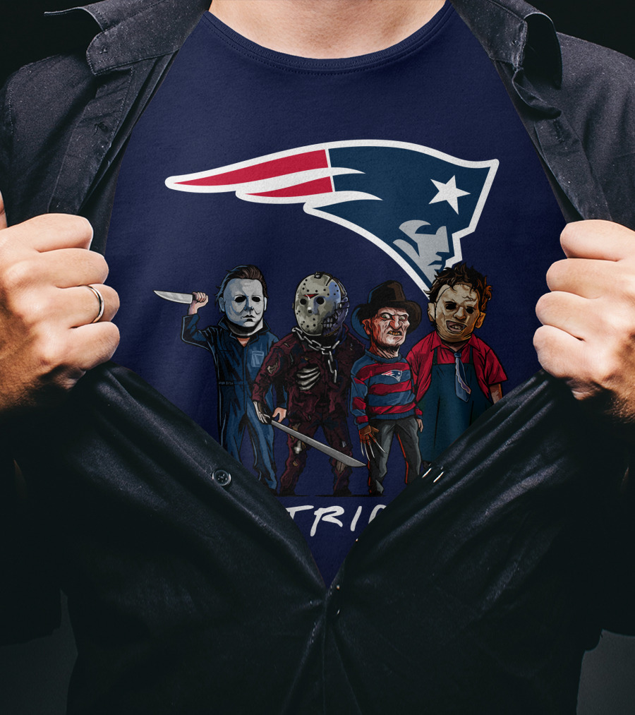 New England Patriots Halloween Horror Slasher Squad Team T-Shirt