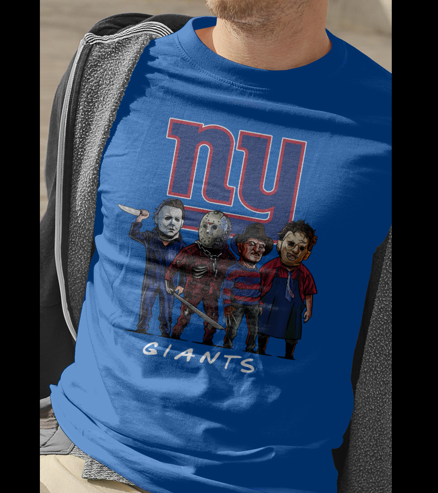 New York Giants Halloween Slasher Squad With Iconic Horror Characters T-Shirt