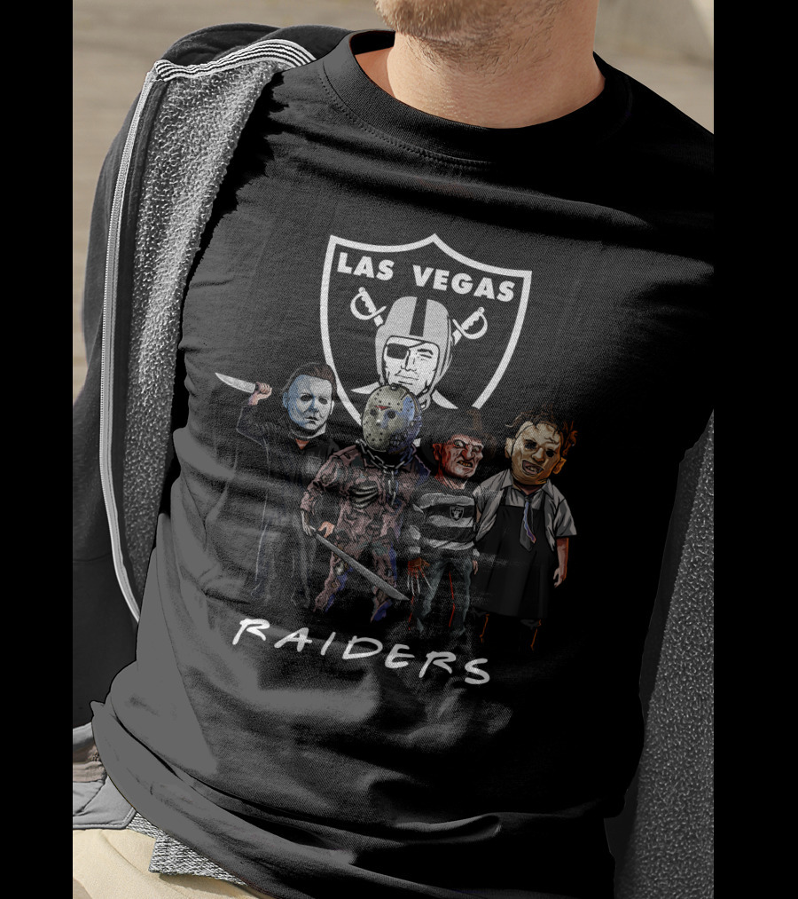 Las Vegas Raiders Halloween Slasher Squad Team Horror Icons T-Shirt