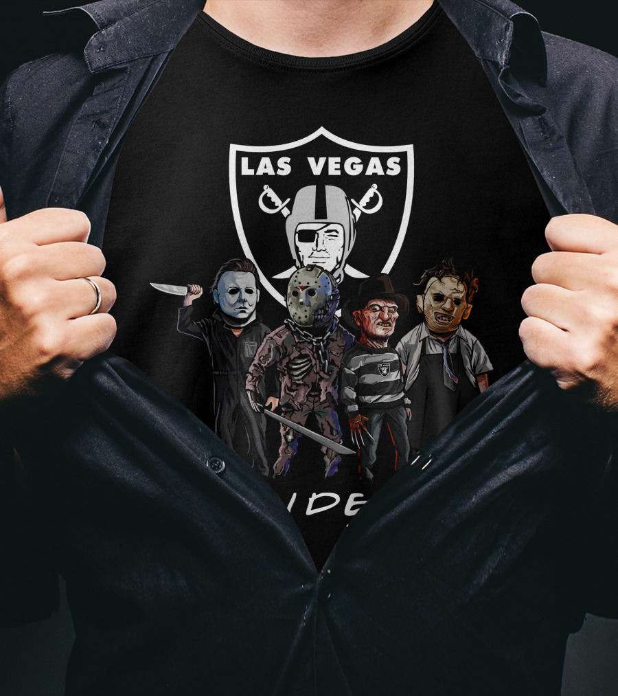 Las Vegas Raiders Halloween Slasher Squad Team Horror Icons T-Shirt