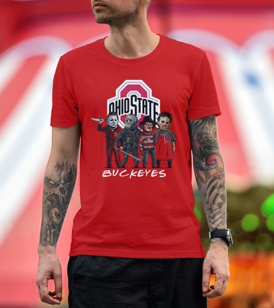 Ohio State Buckeyes Halloween The Slasher Squad Teams Horror Icons T-Shirt