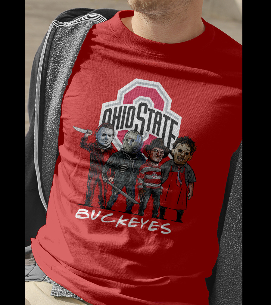 Ohio State Buckeyes Halloween The Slasher Squad Teams Horror Icons T-Shirt