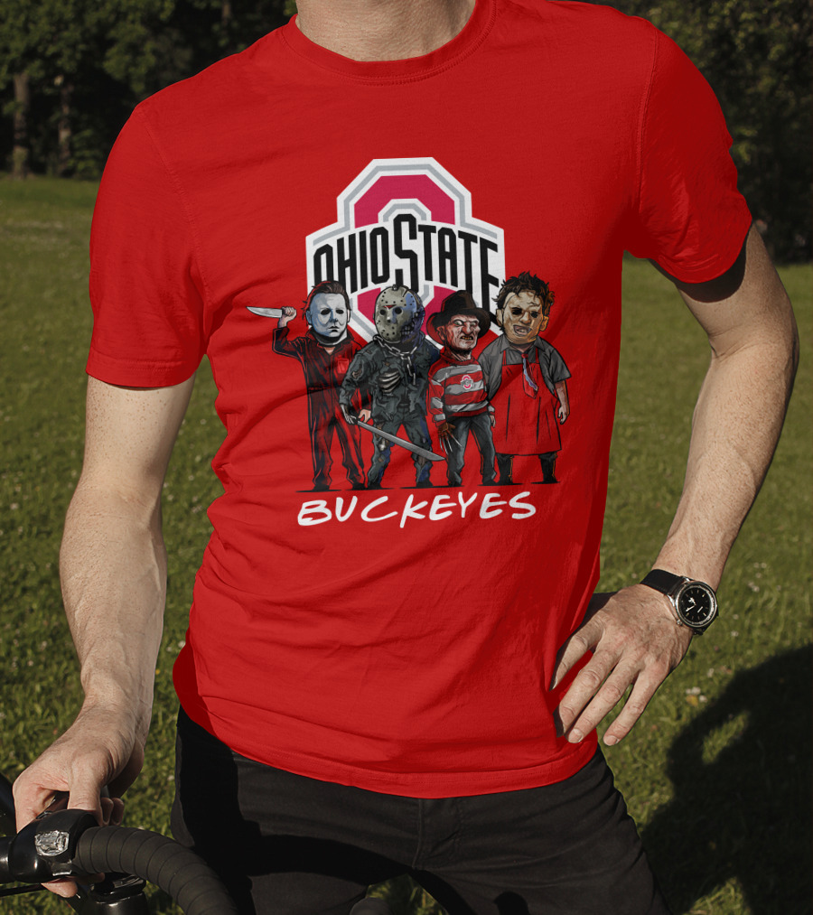 Ohio State Buckeyes Halloween The Slasher Squad Teams Horror Icons T-Shirt