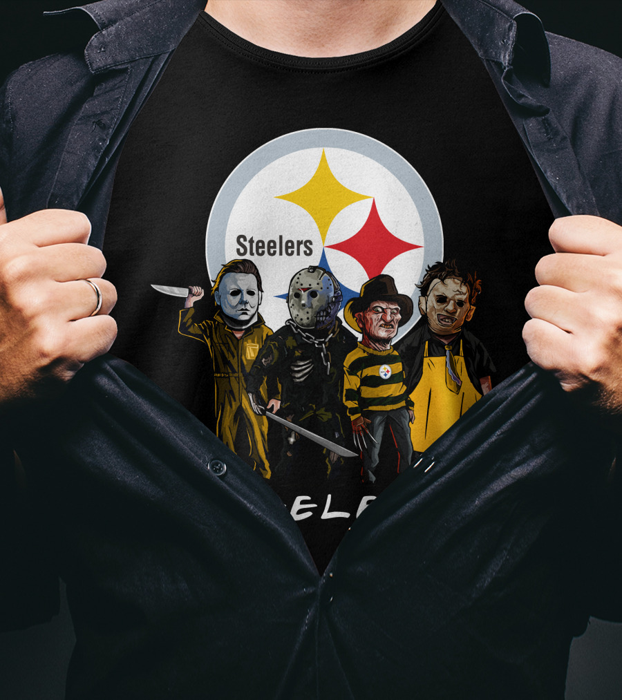 Pittsburgh Steelers Halloween Slasher Squad Team Characters T-Shirt