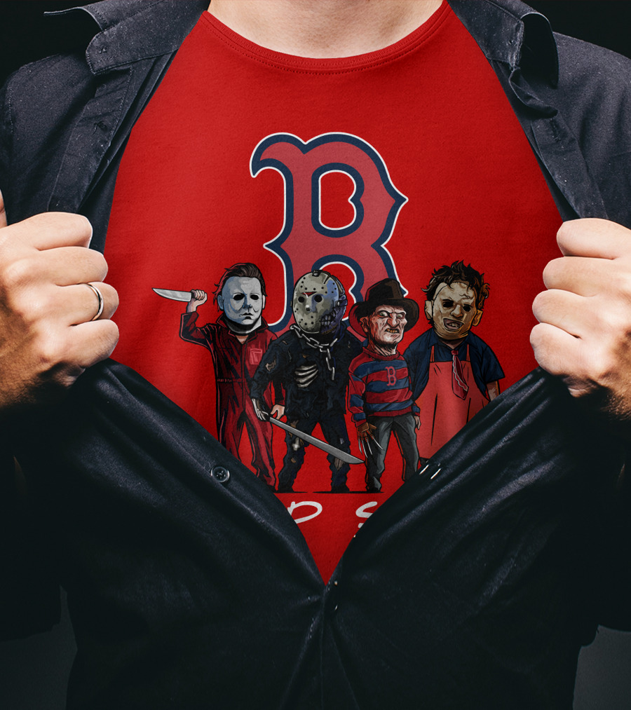 Boston Red Sox Halloween Horror Icons Slasher Squad T-Shirt