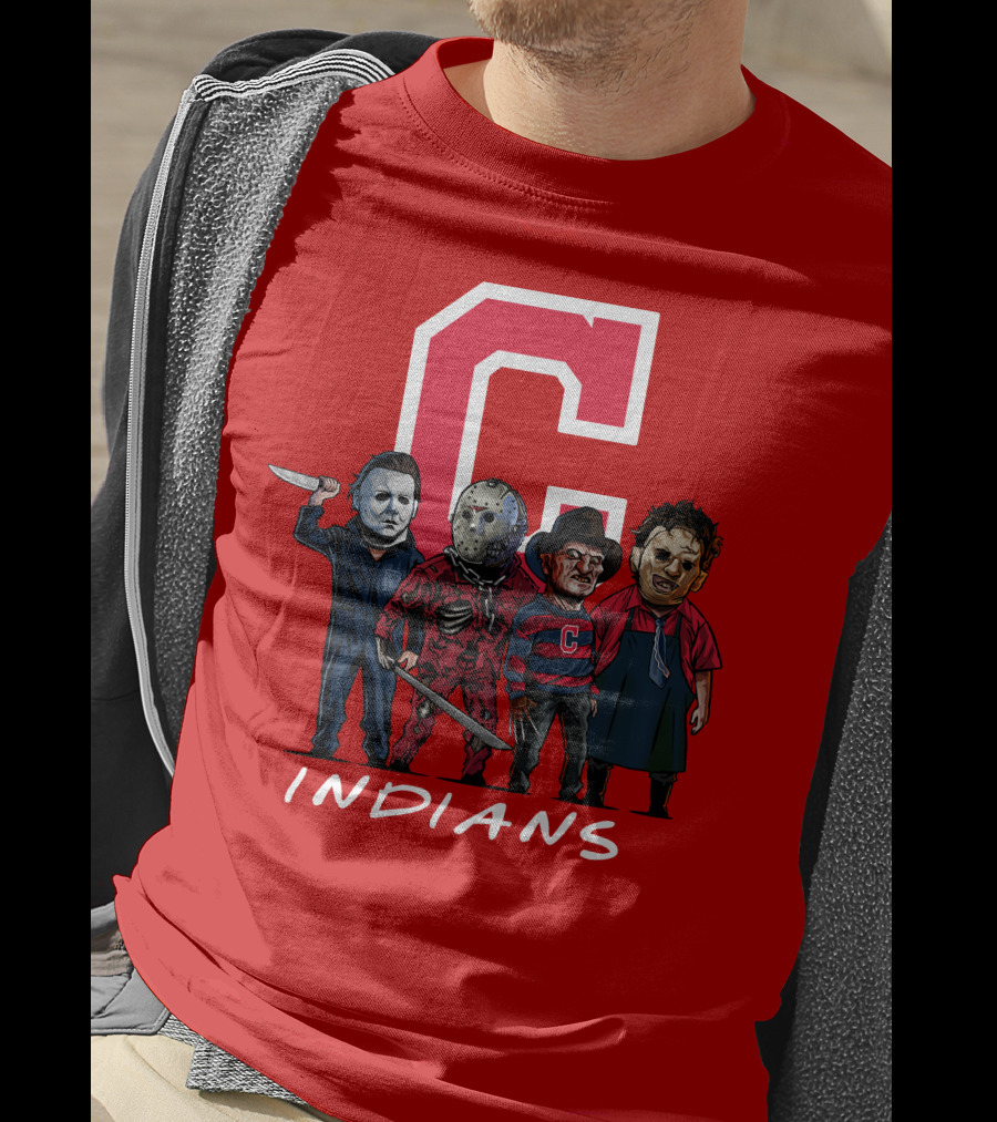 Cleveland Indians Halloween Horror Icons Slashers Crossover T-Shirt