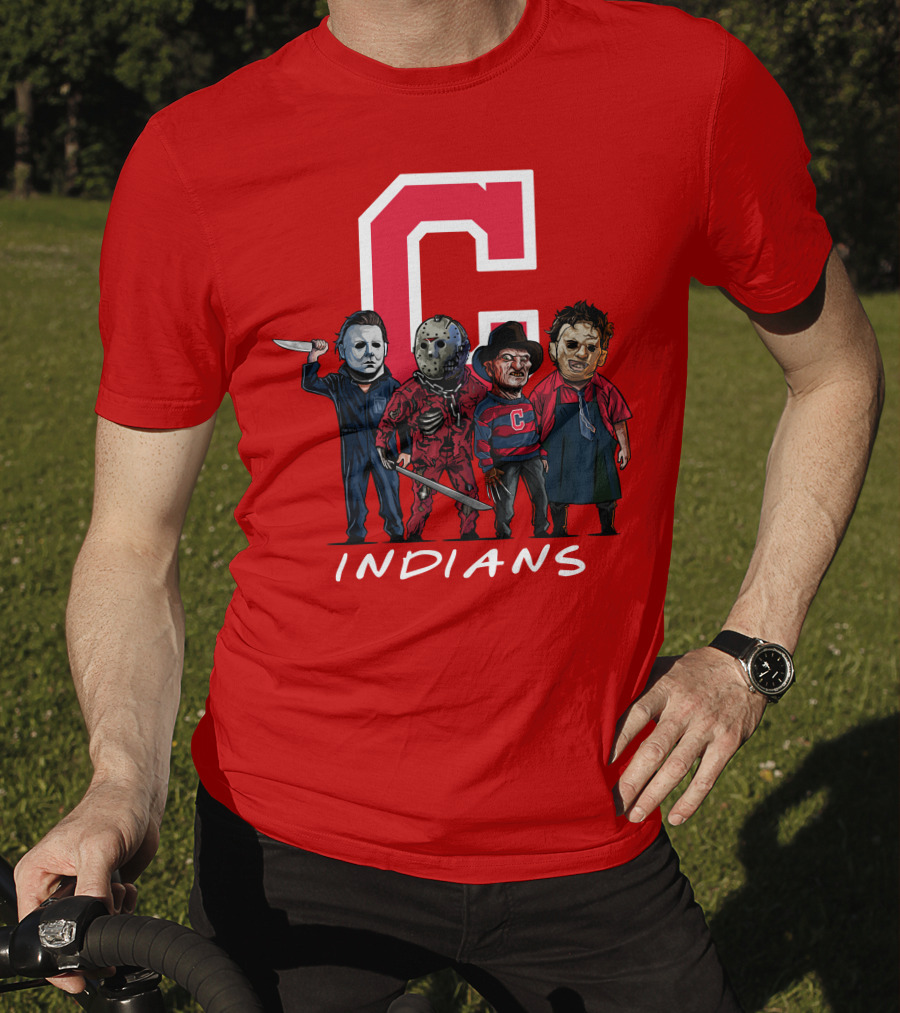 Cleveland Indians Halloween Horror Icons Slashers Crossover T-Shirt
