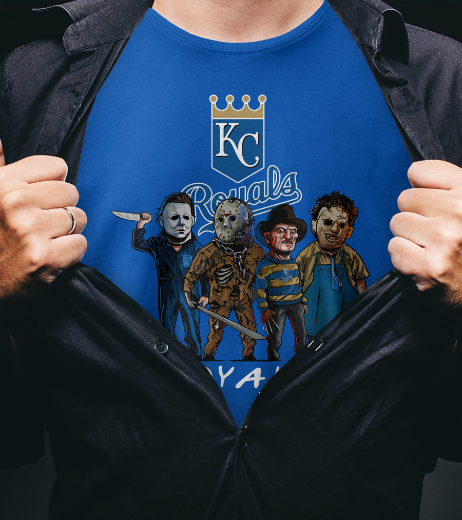 Kansas City Royals Halloween Horror Icons Team Squad T-Shirt