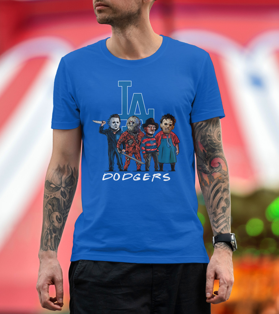 Los Angeles Dodgers Halloween Horror Icons Team T-Shirt