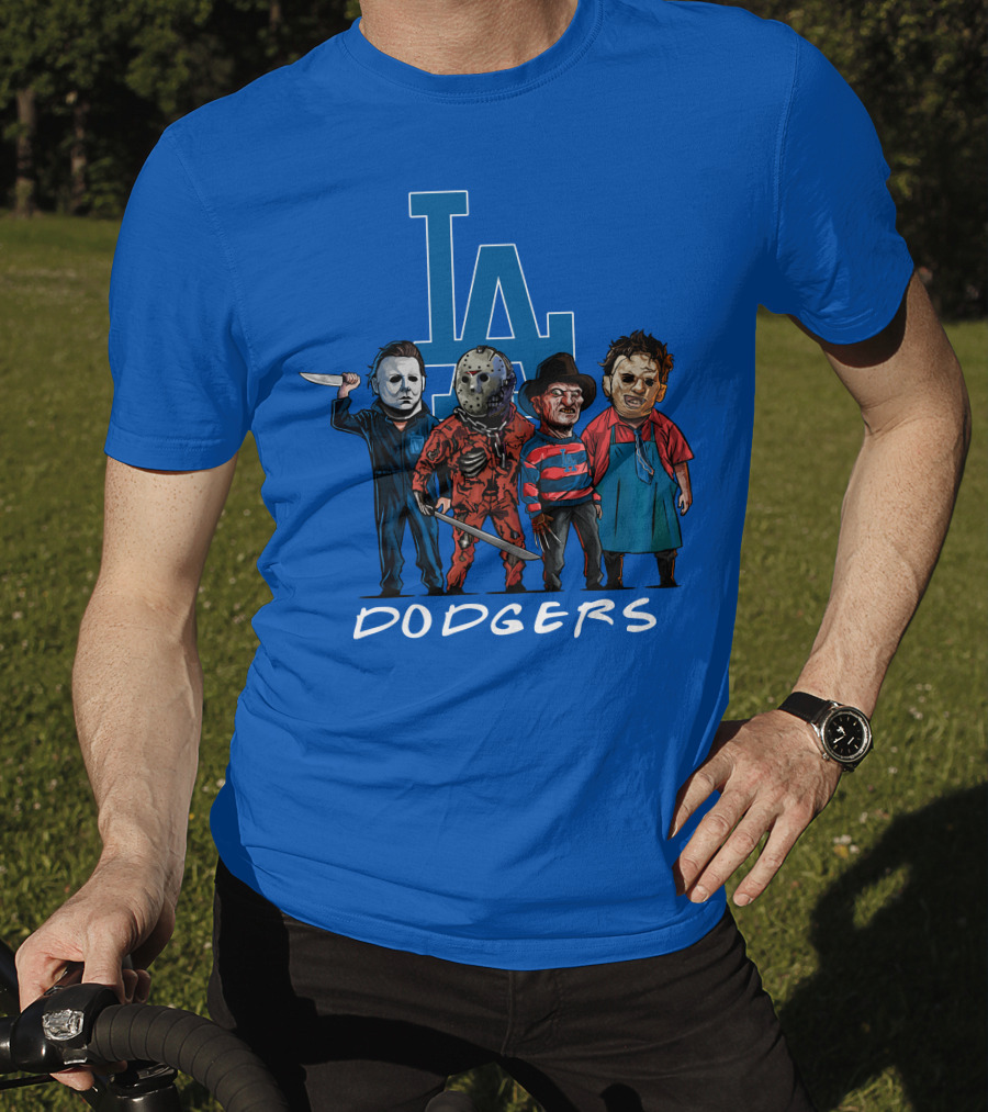 Los Angeles Dodgers Halloween Horror Icons Team T-Shirt