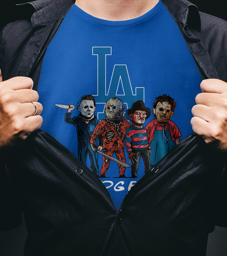 Los Angeles Dodgers Halloween Horror Icons Team T-Shirt