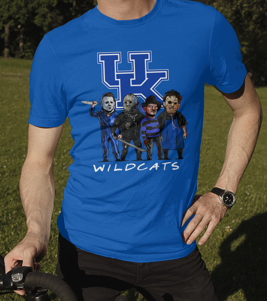 Kentucky Wildcats Halloween Horror Characters Team Up With Iconic Slashers T-Shirt