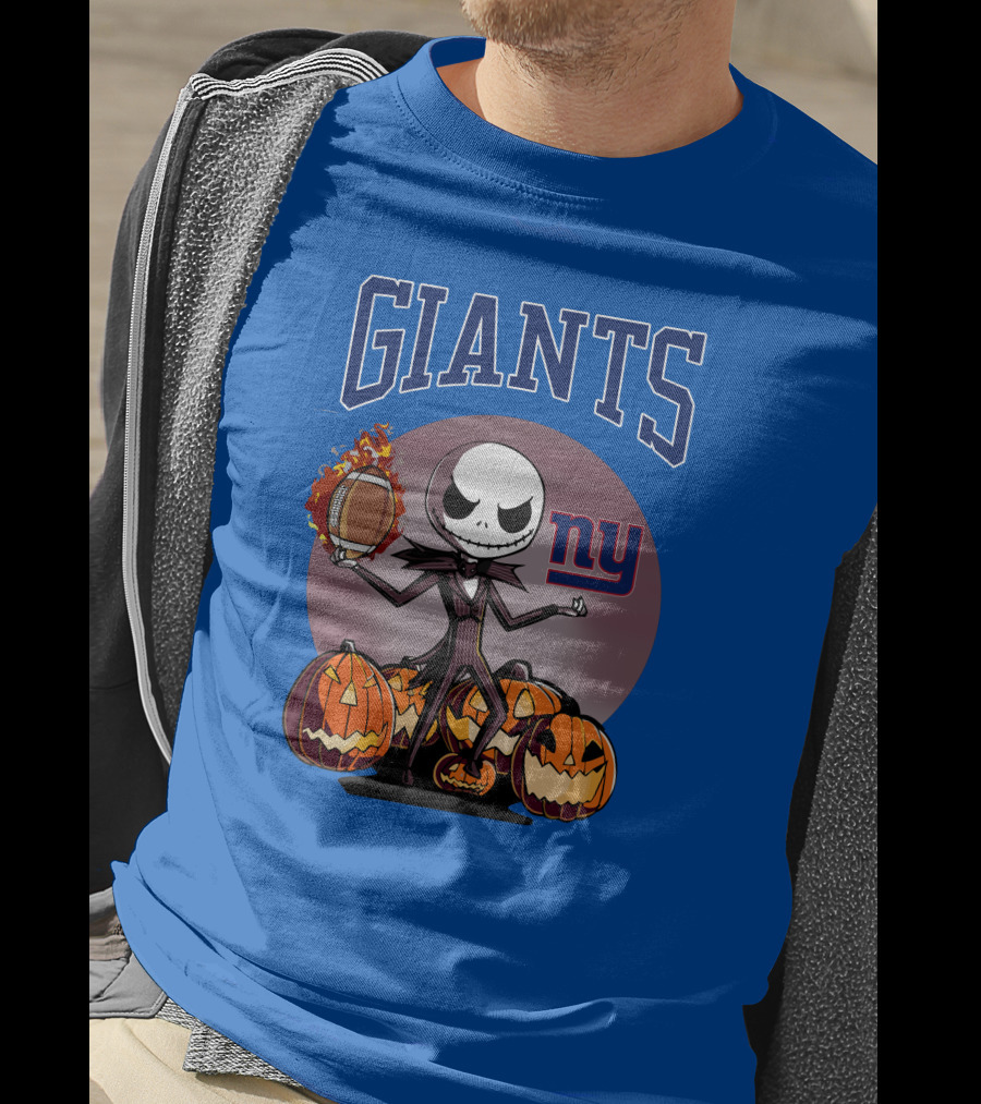 Giants NY Jack Skellington Pumpkin Halloween T-Shirt