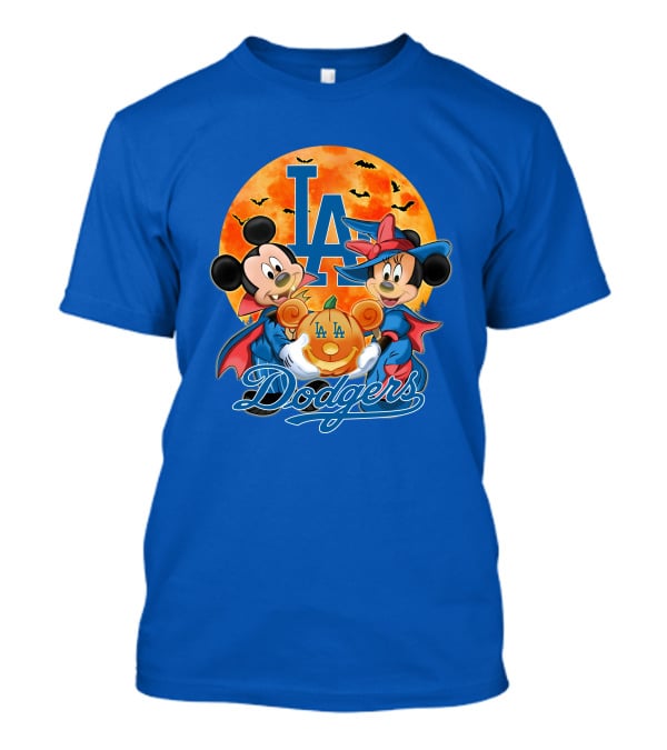 LA Dodgers Mickey Mouse Minnie Mouse Halloween Pumpkin Magic T-Shirt