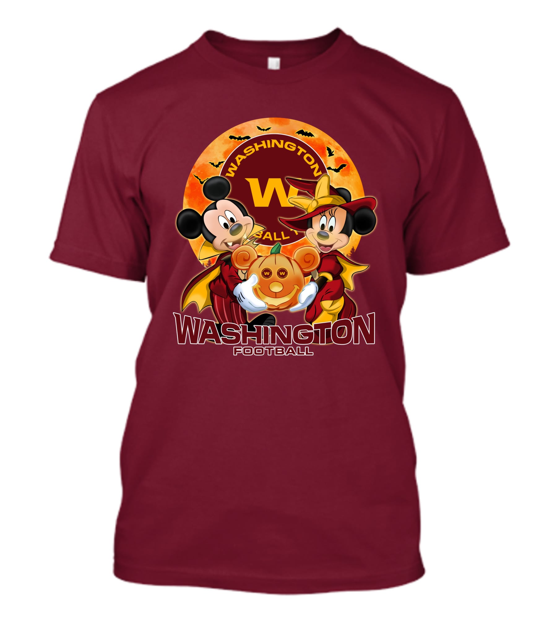 Washington Football Mickey Mouse Minnie Mouse Halloween T-Shirt