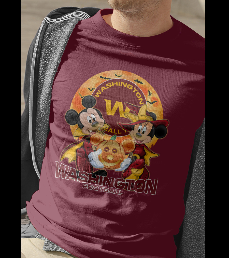 Washington Football Mickey Mouse Minnie Mouse Halloween T-Shirt