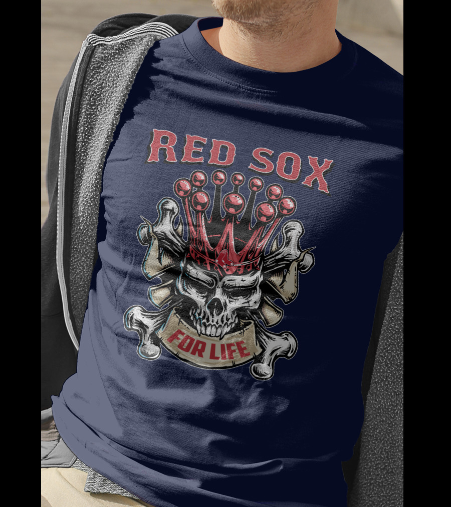 Red Sox Skull King For Life T-Shirt