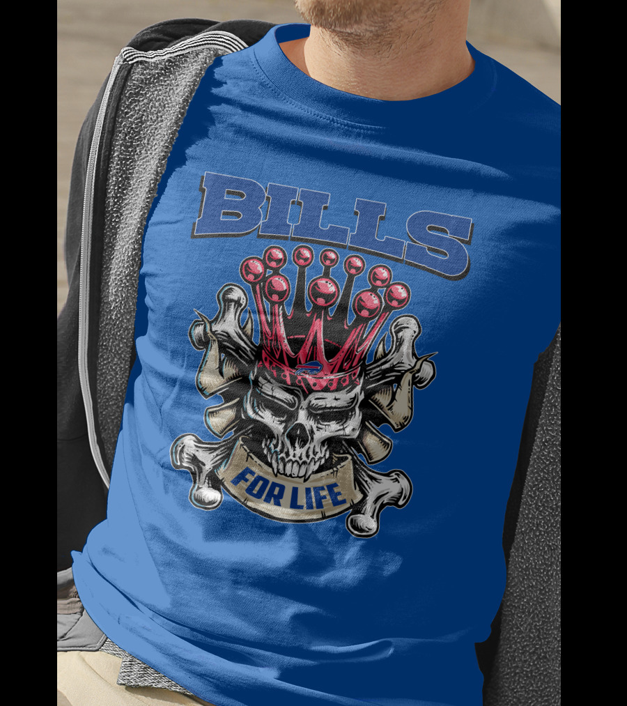 Buffalo Bills Skull King Crown For Life T-Shirt