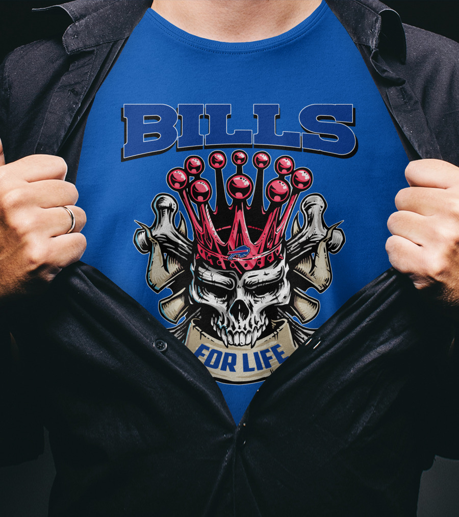 Buffalo Bills Skull King Crown For Life T-Shirt