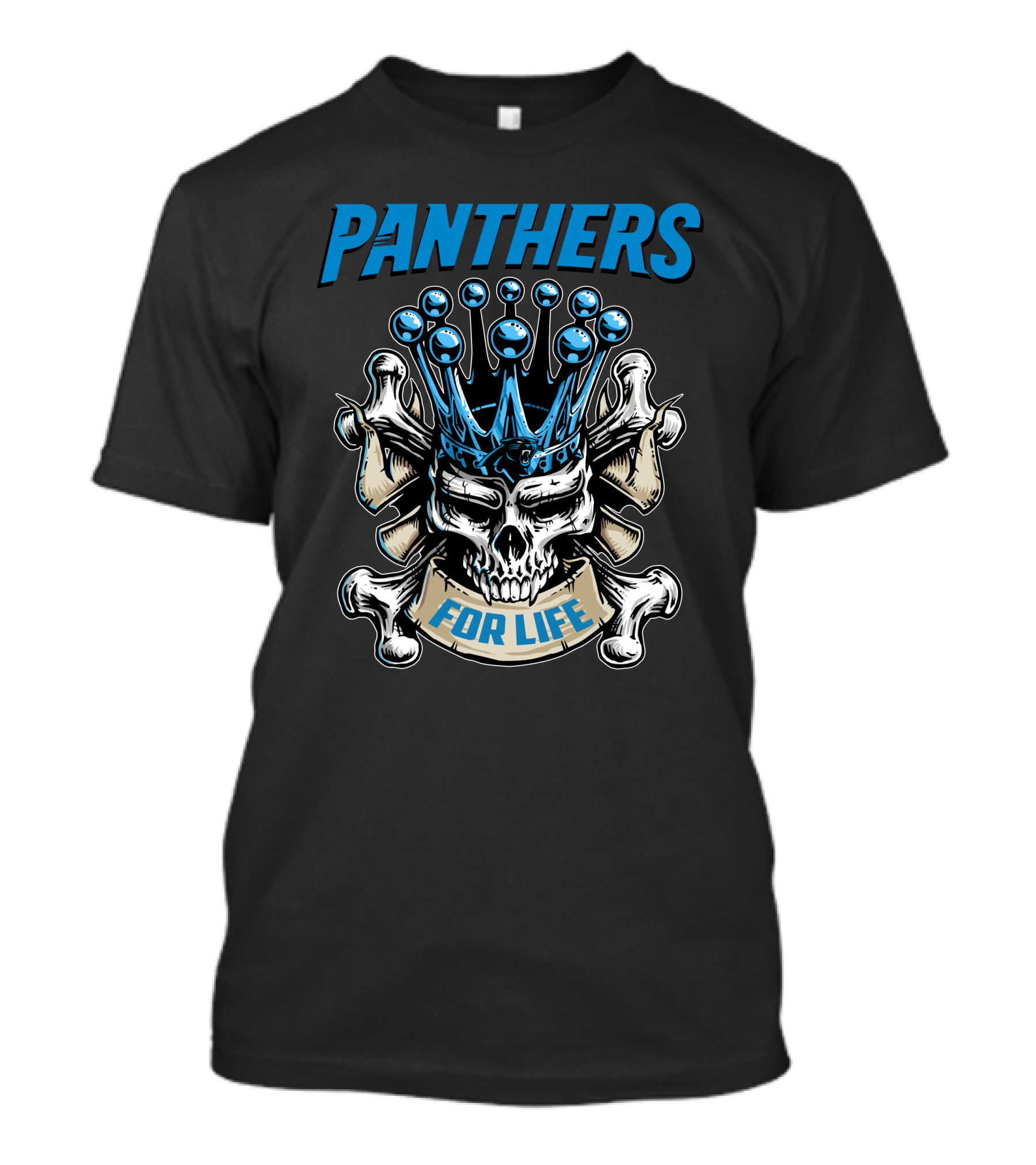 Panthers Skull King For Life T-Shirt