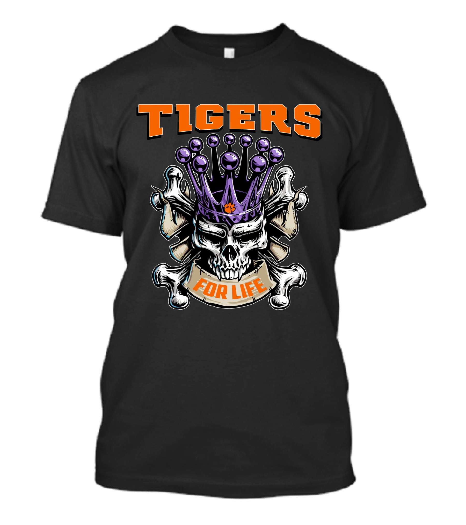 Tigers Skull King For Life T-Shirt