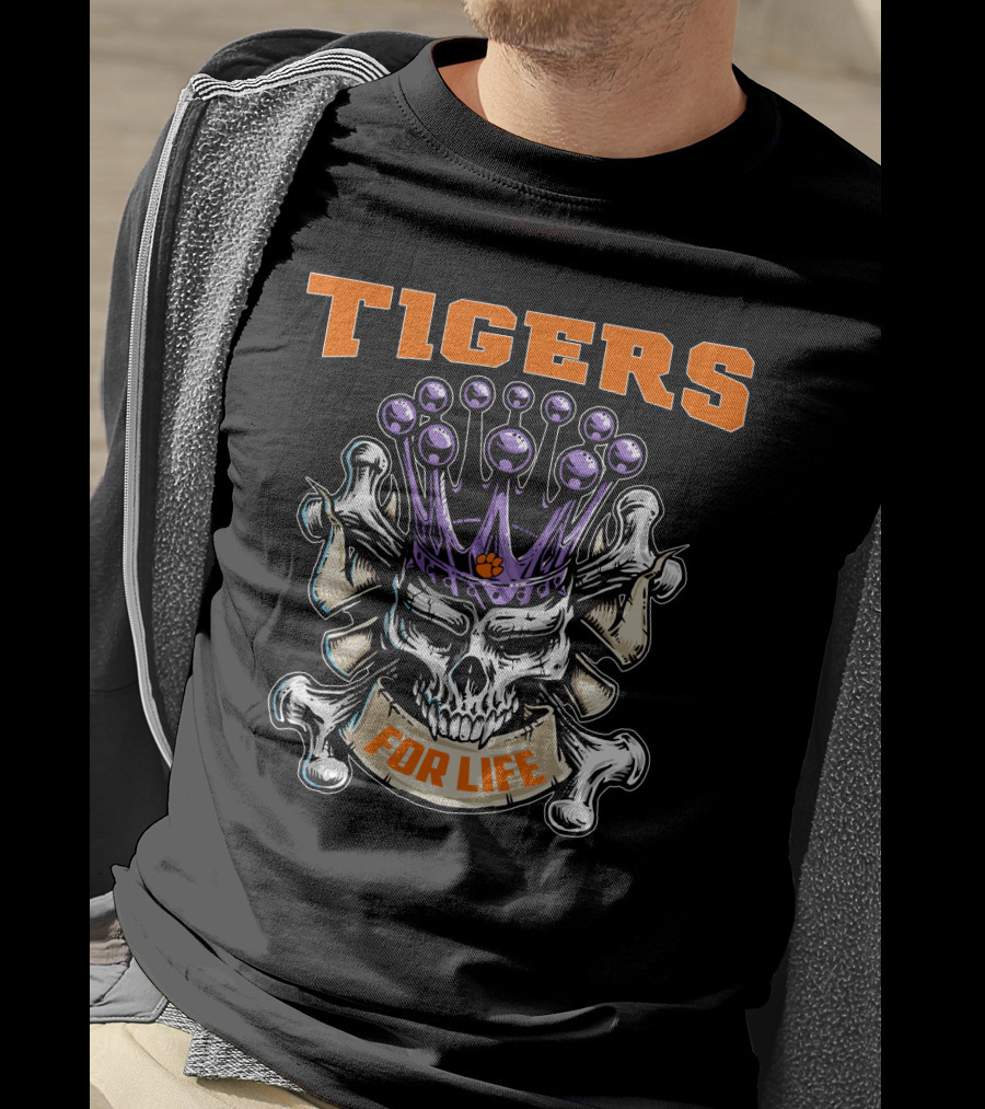 Tigers Skull King For Life T-Shirt