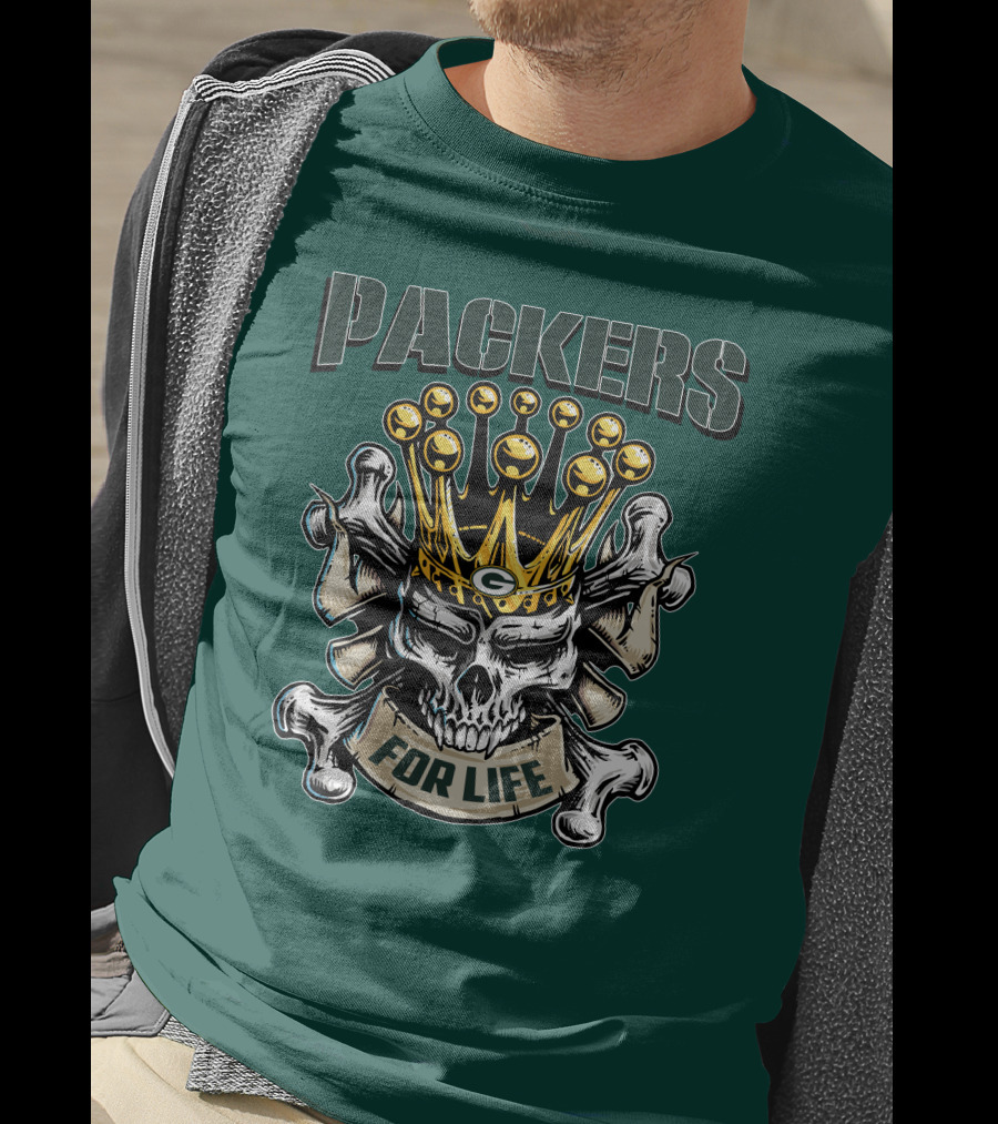 Packers Skull King Crown For Life T-Shirt