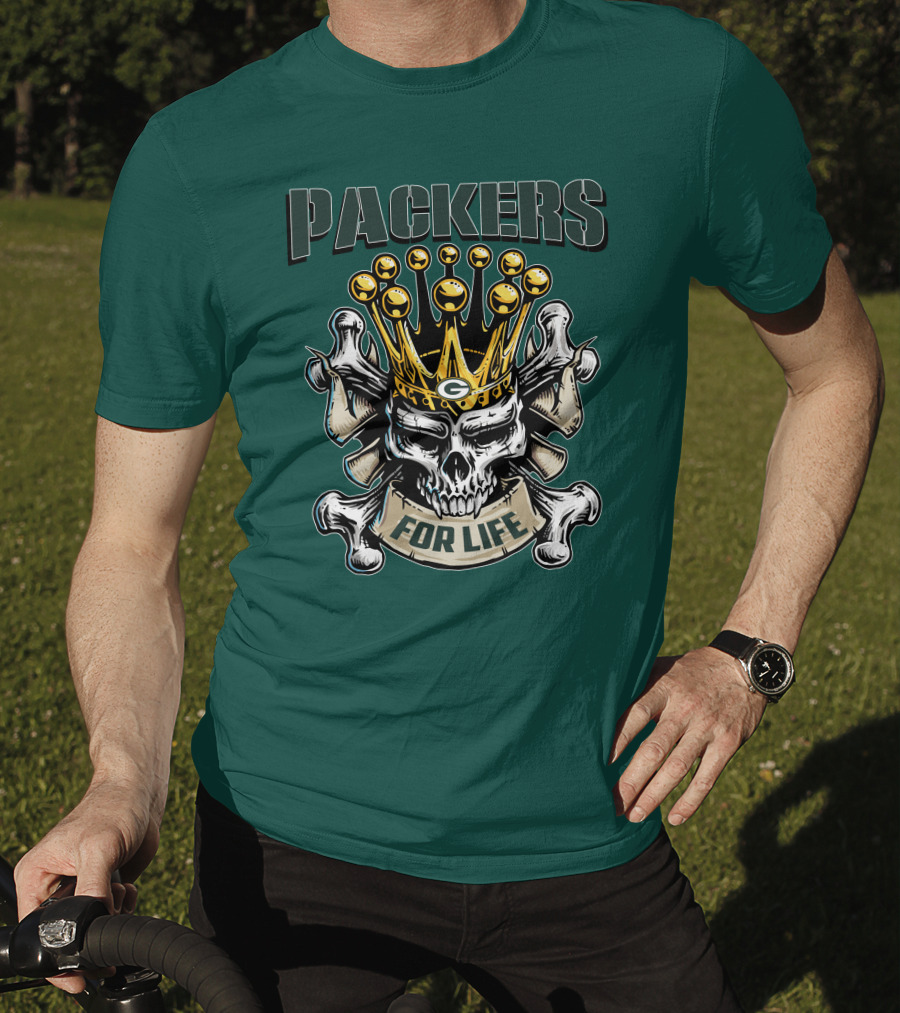 Packers Skull King Crown For Life T-Shirt