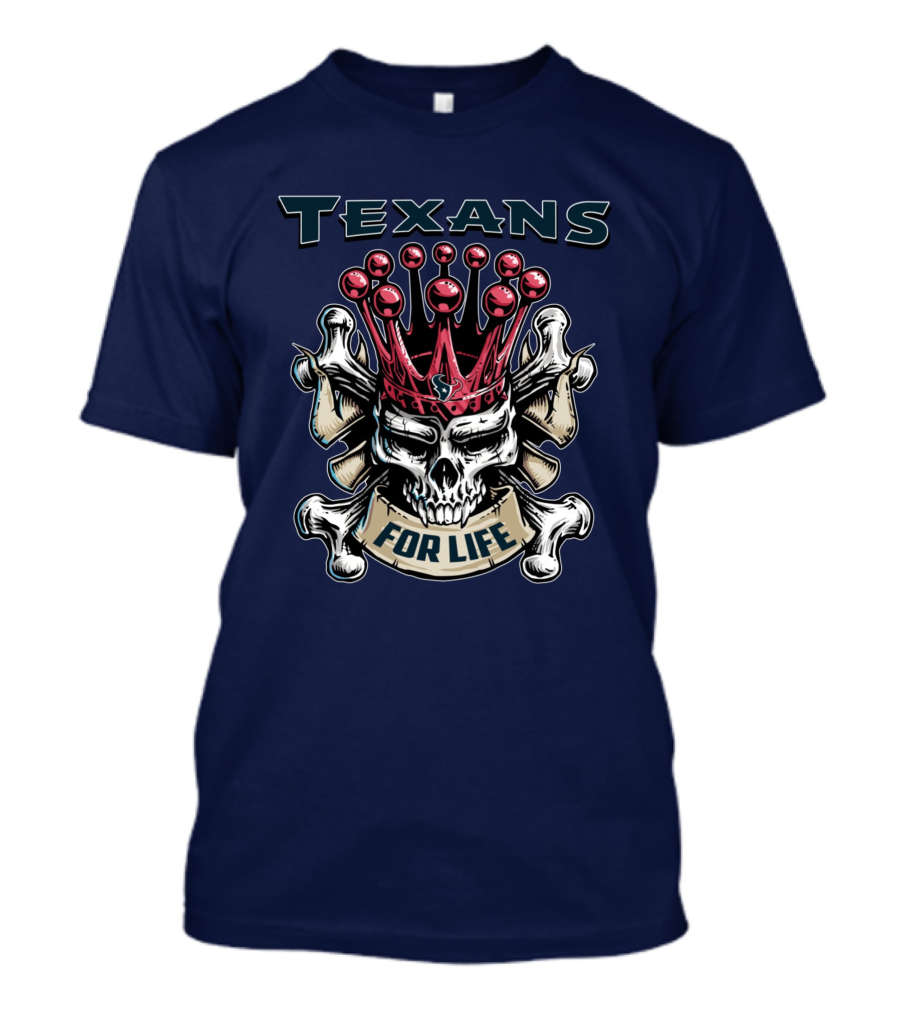 Texans Skull King For Life T-Shirt