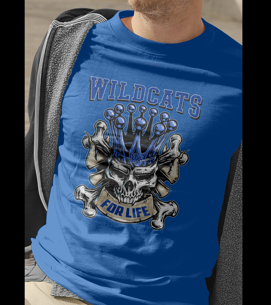 Wildcats For Life Skull King Kentucky Wildcats T-Shirt